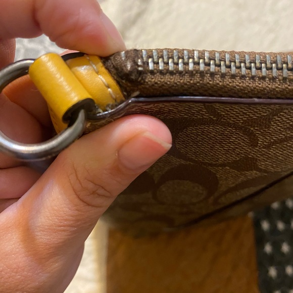 Coach Signature Brown and Yellow Prairie zip top satchel - Picture 15 of 15